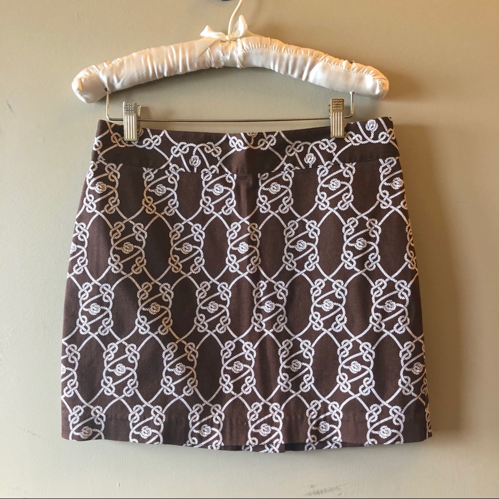Vineyard vines brown white knitted rope skirt